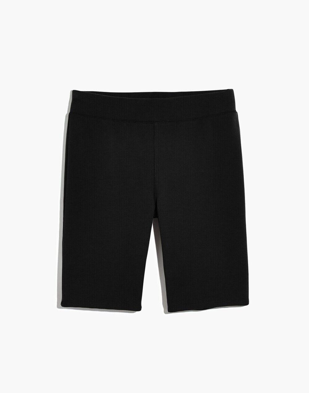 Madewell Ottoman Jacquard Biker Shorts Black Ribbed Knit, Size Small